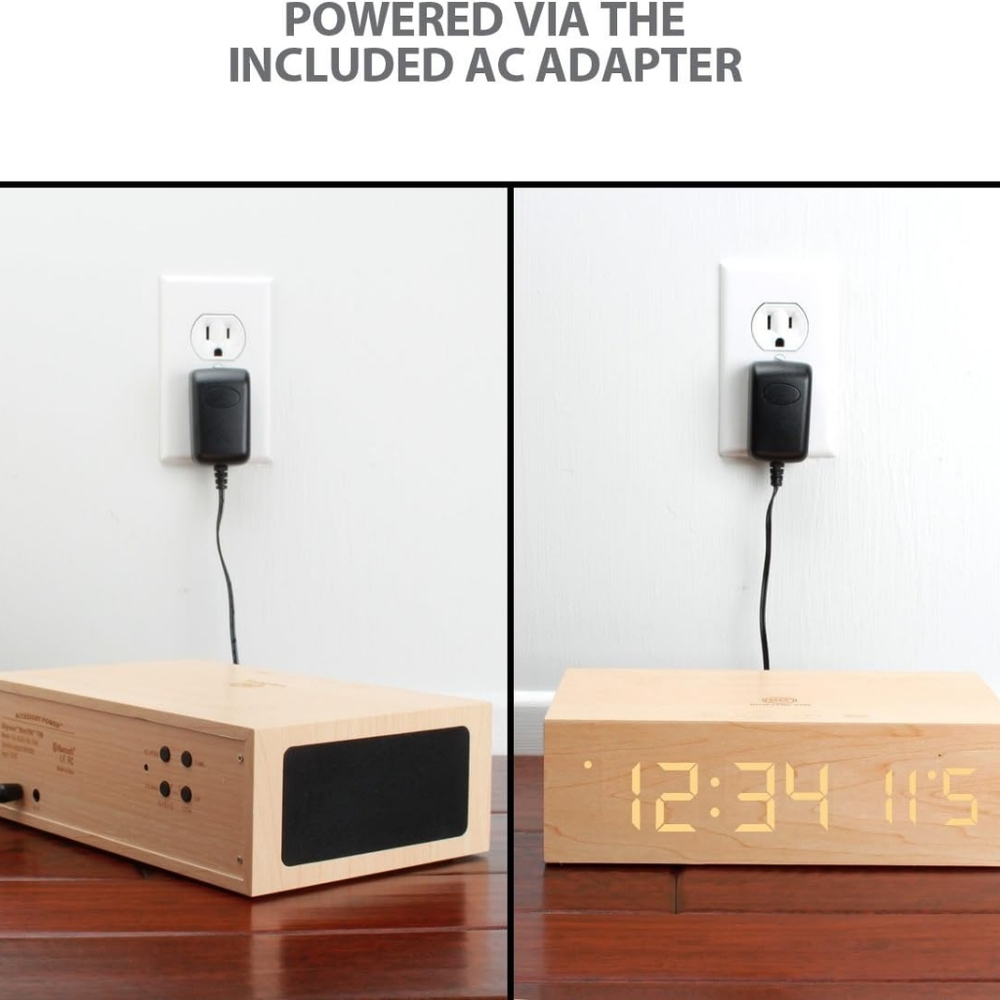 GOgroove BlueSYNC TYM Bluetooth Wireless Stereo Speaker & Wooden Alarm Clock - Picture 8 of 13